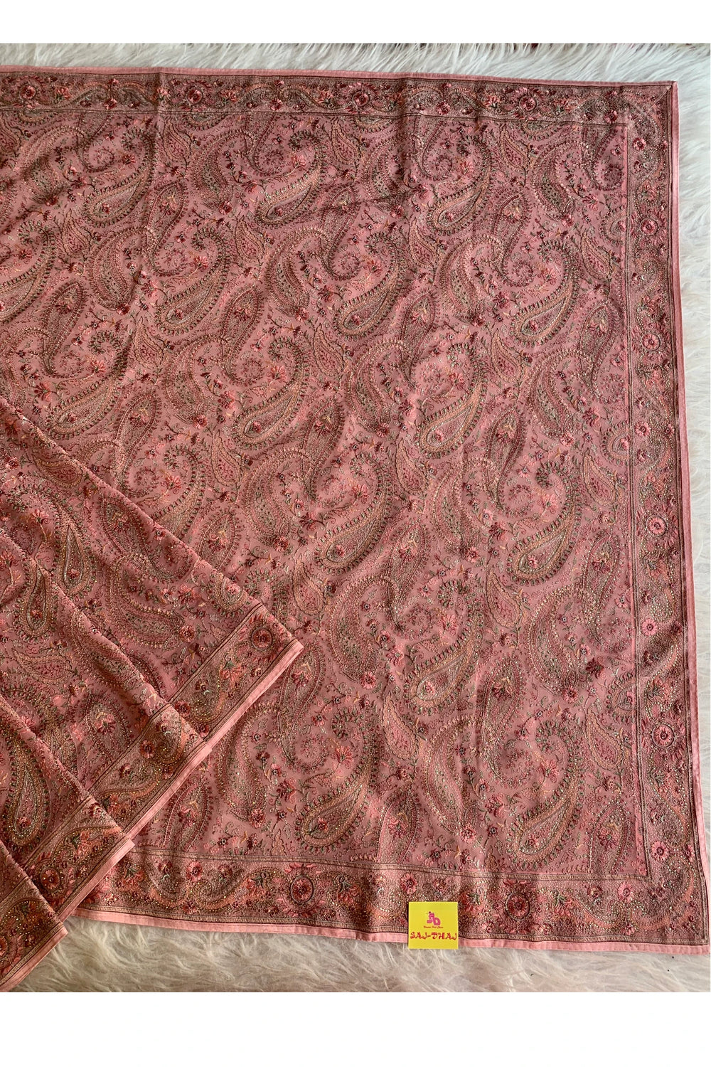 Pastel Pink Chikankari Saree 5758 03