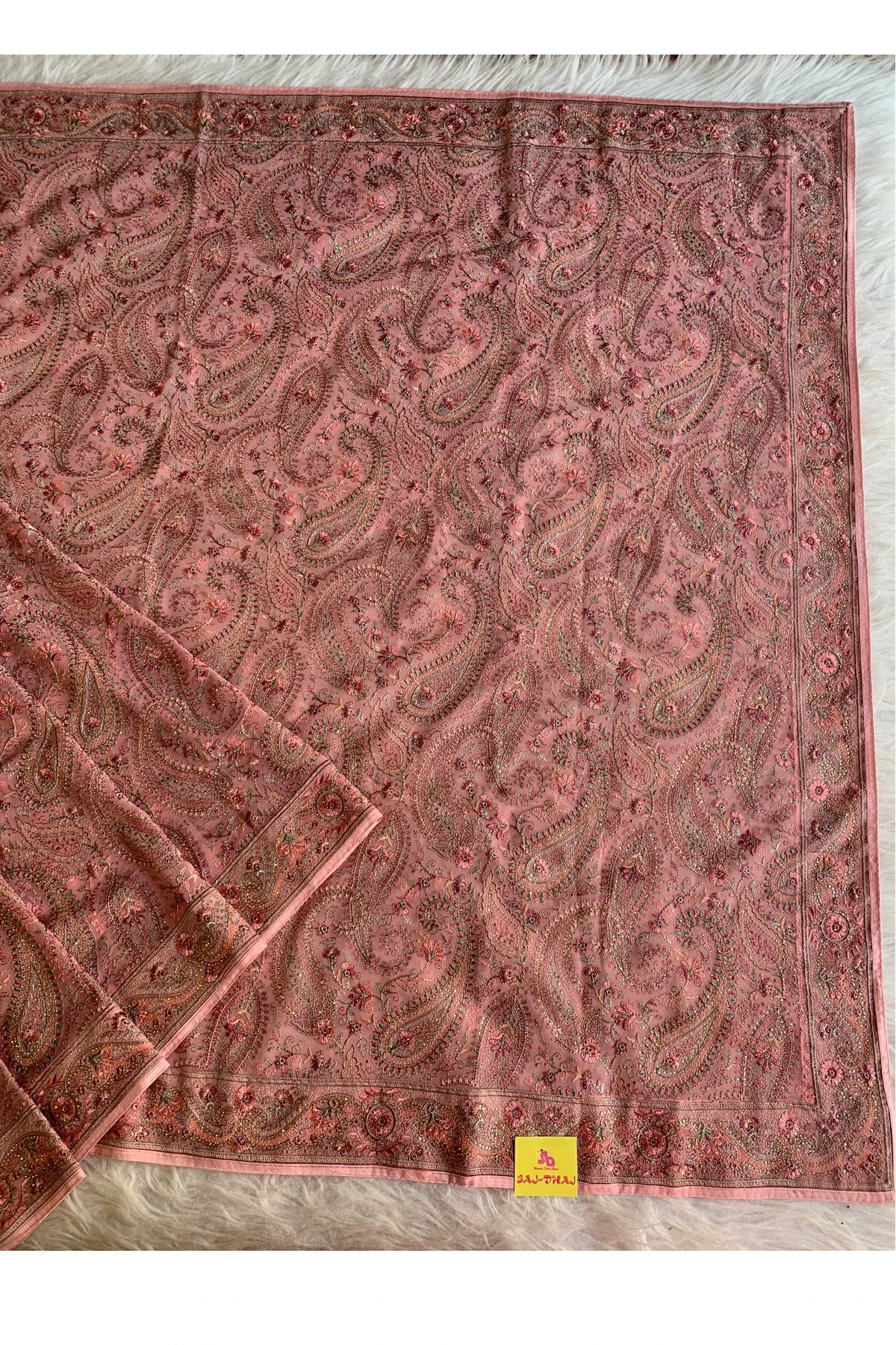 Pastel Pink Chikankari Saree 5758 03