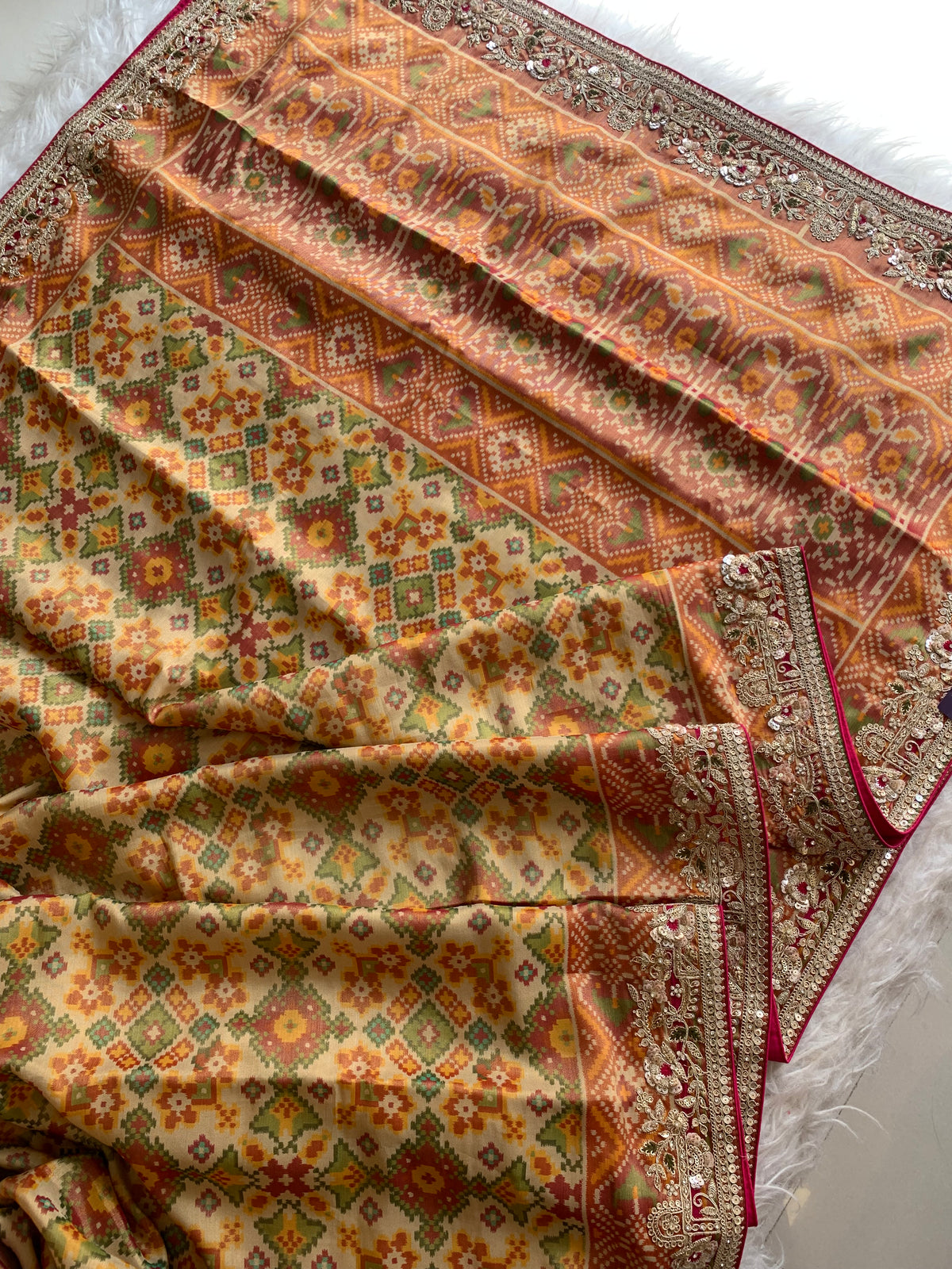 Patola Silk Saree with Dori, Sequin, Stone & Thread Work 5928 02