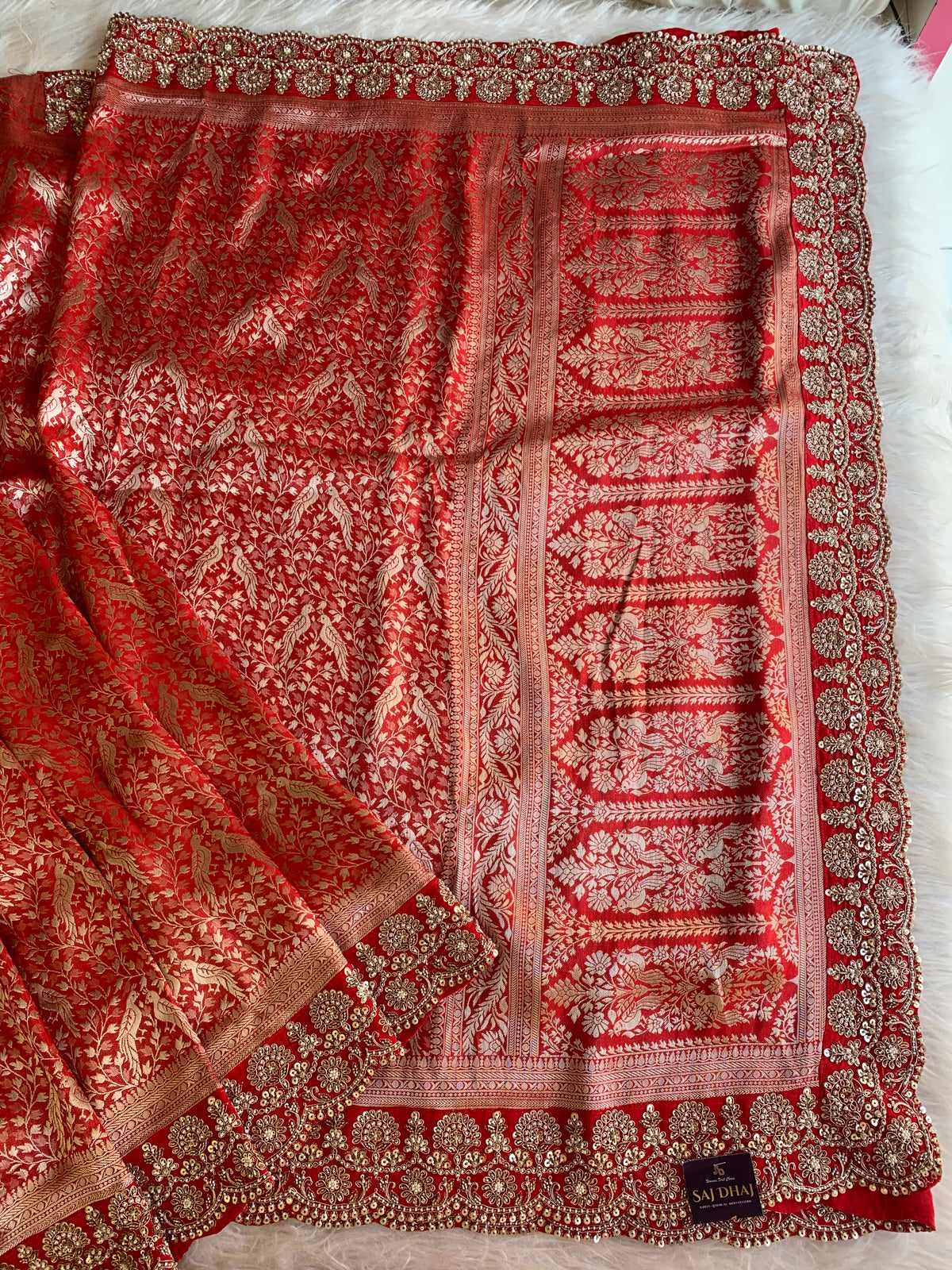 Red Karwa Chauth Kanchipuram Silk Saree 5875 05