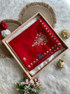 Red Organza Saree with Gota & Pearl Work 5893 07