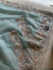 Designer Crush Organza Saree with Imported Sequin 5937 01