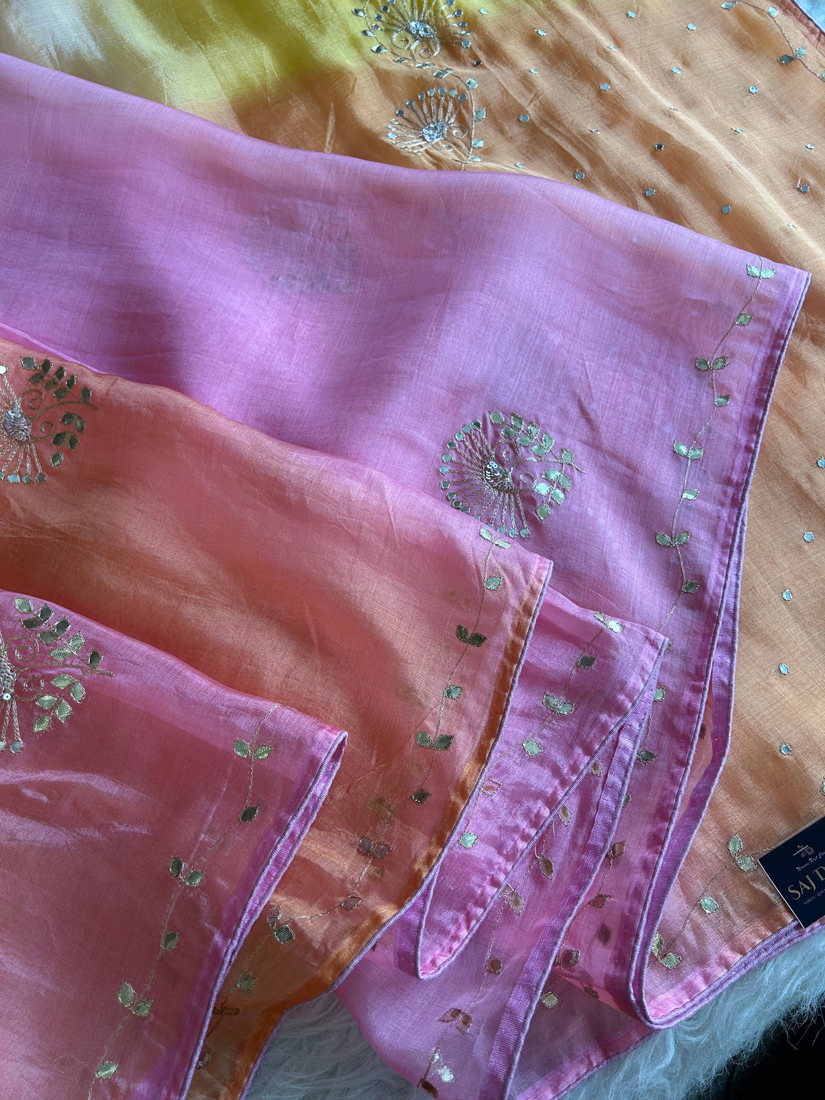 Multicolor Kora Silk Saree 5919 10