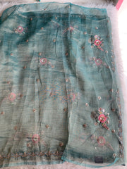 Crush Tissue Saree with Sequin, Cutdana & Floral Work 5918 04