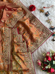 Patola Silk Saree with Dori, Sequin, Stone & Thread Work 5928 02