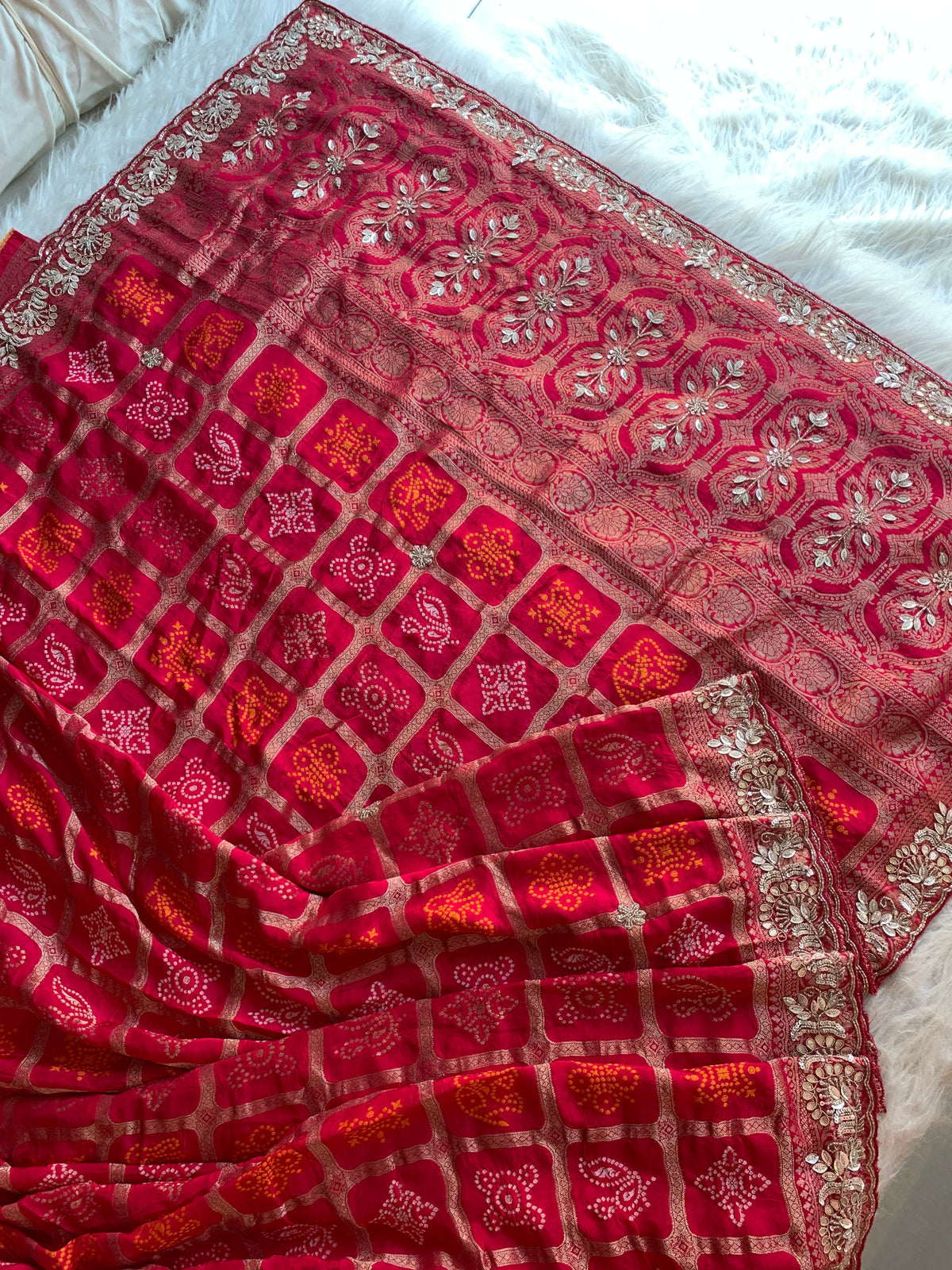 Red Banarasi Gharchola Saree 5888 02