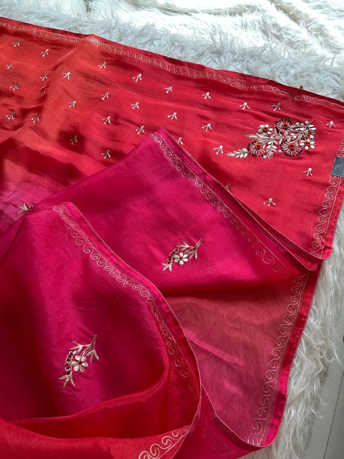 Pink Shaded Kora Silk Saree 5919 09