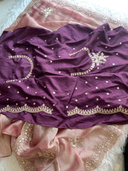 Organza Saree with Dori, Sequin, Pearl & Thread 5918 01