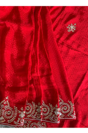 Red Russian Silk Saree 5673 11