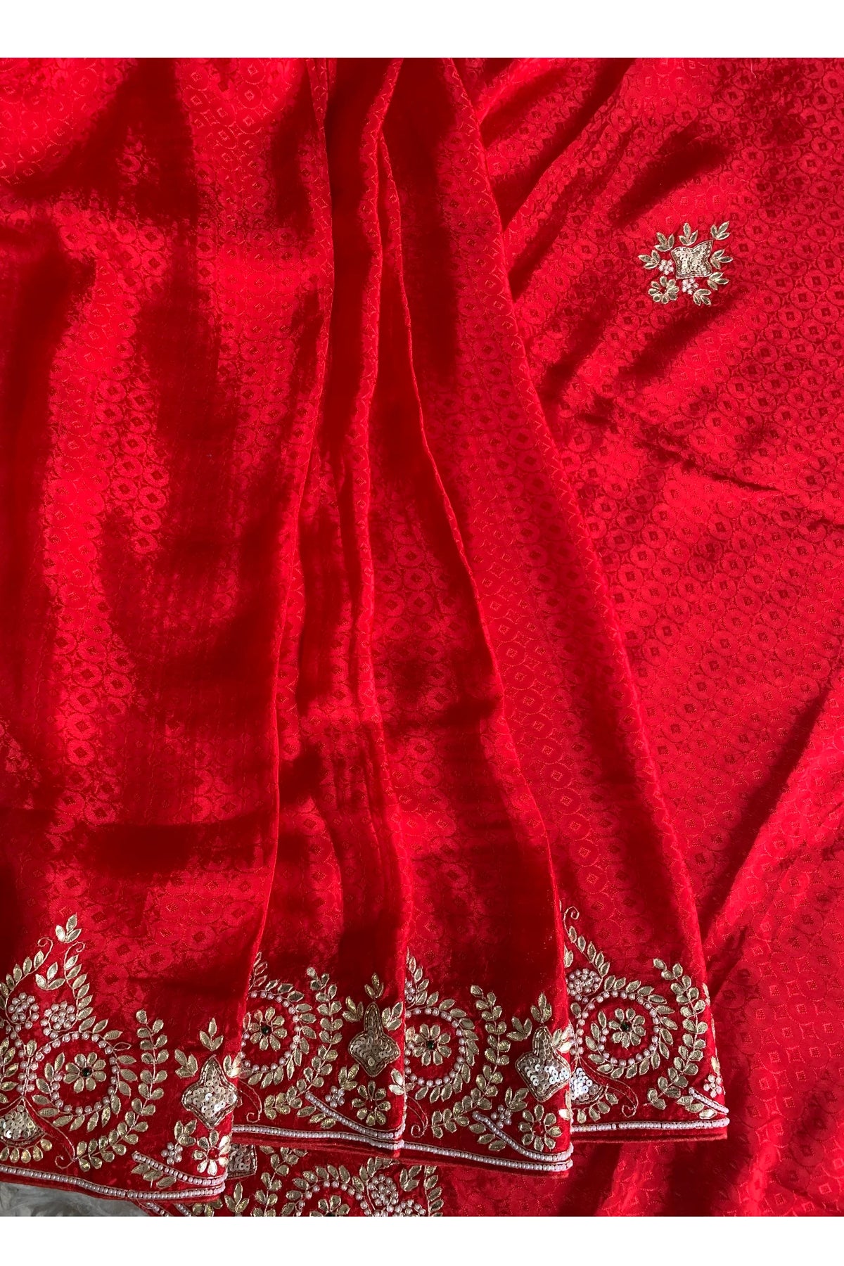 Red Russian Silk Saree 5673 11