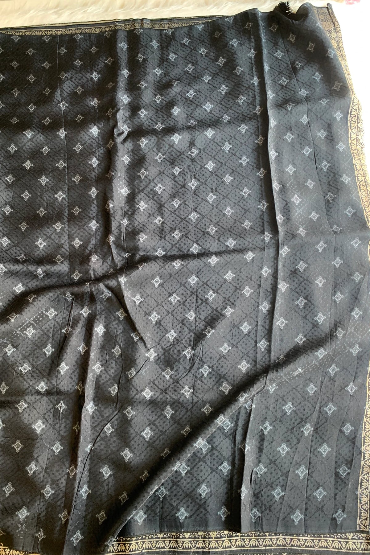Blue & Black Floral Banarasi Saree 5221 01