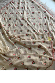 White Chinnon Georgette Saree 5529 07
