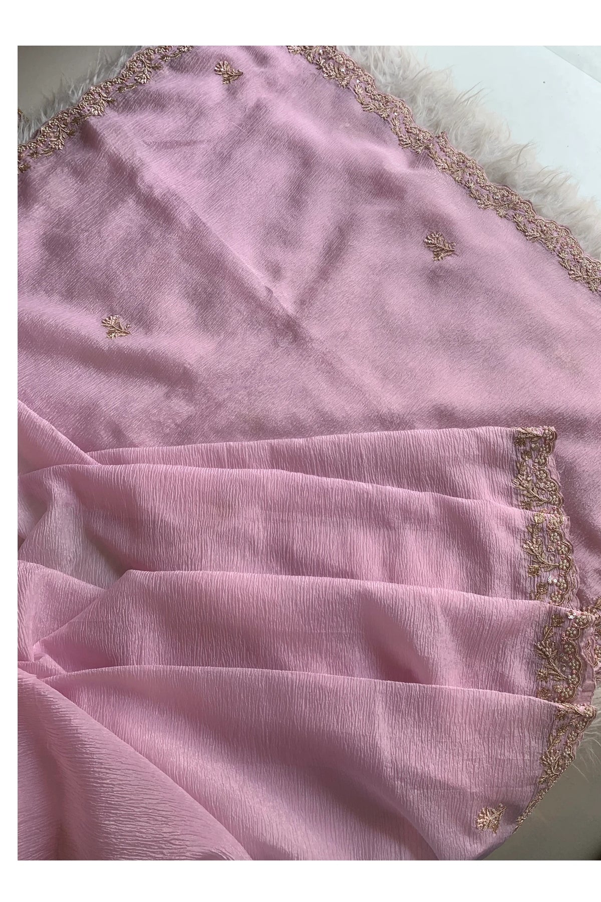 Baby Pink Crush Silk Saree 5165 01