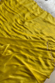 Yellow Embellished Habutai Silk Saree 5650 03