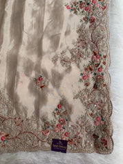 Silk Saree with Dori, Sequin & Thread Work 5915 01