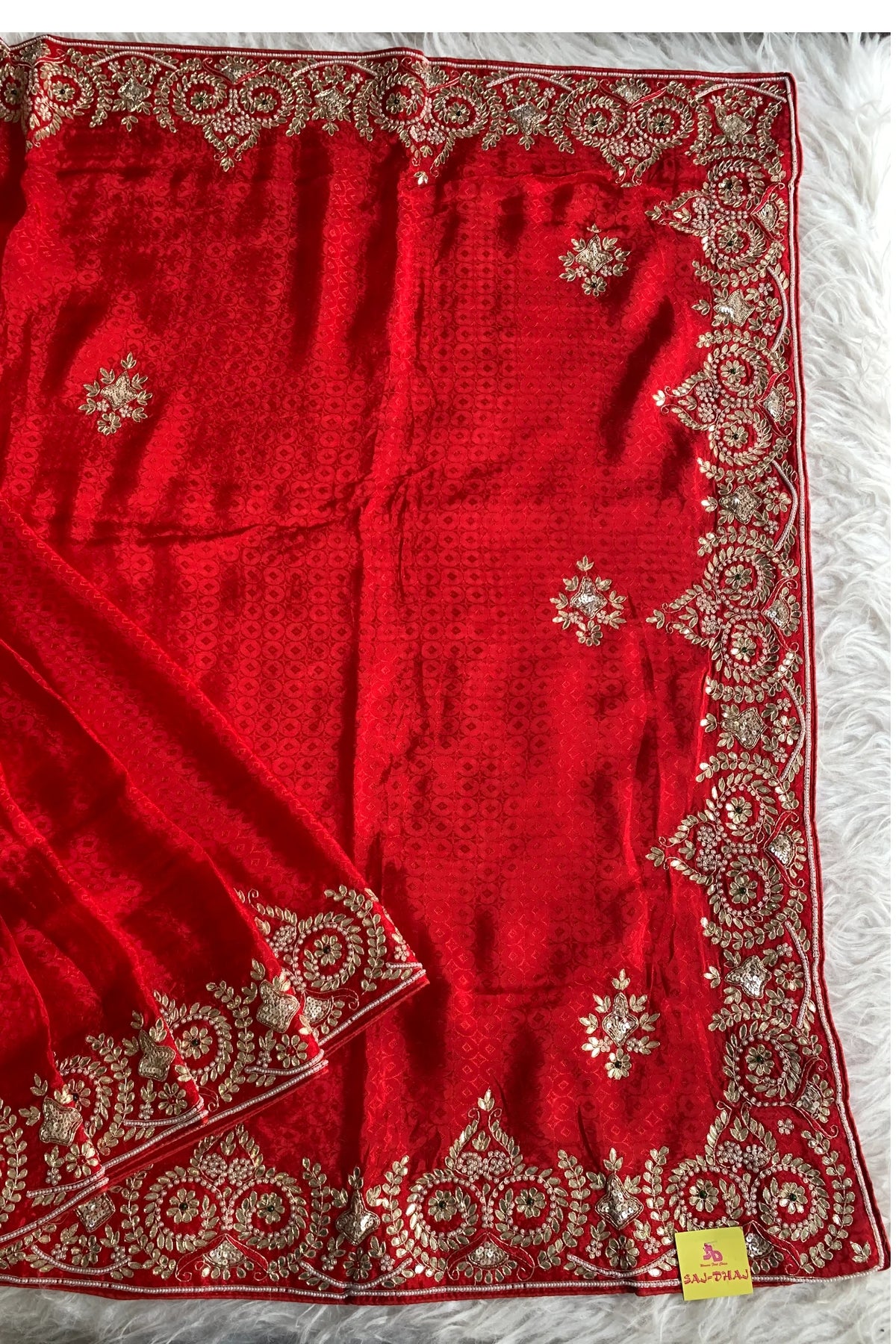 Red Russian Silk Saree 5673 11