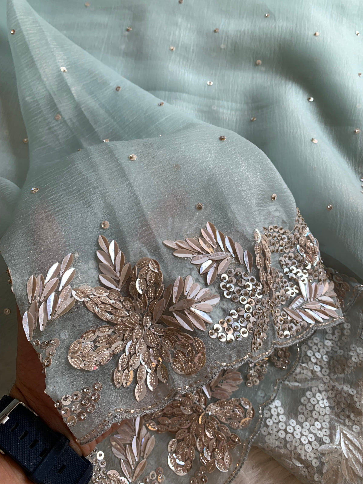 Designer Crush Organza Saree with Imported Sequin 5937 01