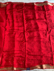 Red Soft Silk Saree with All-Over Fancy Mirror Work 5907 10