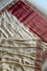 Ivory & Pink Banarasi Saree 5659 05