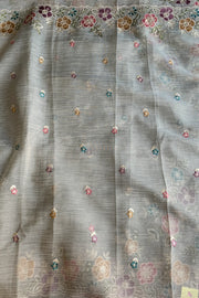 Crush Tissue Organza Floral Saree 5773 04