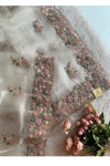 Off White Glass Organza Saree With 3d Sequin Work  5777 11