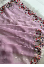 Light Purple Chinnon Saree 5786 14