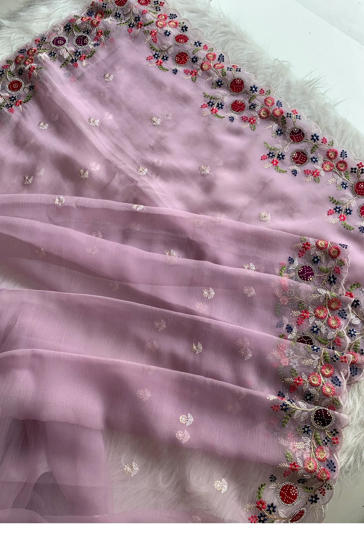 Light Purple Chinnon Saree 5786 14