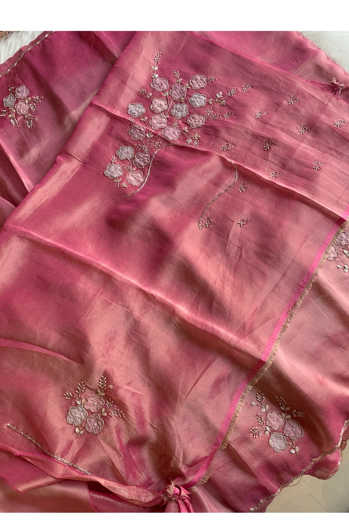Onion Pink Tissue Silk Saree 5736 03