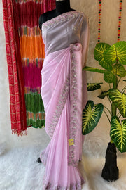 Lilac Embroidered saree 5068-03