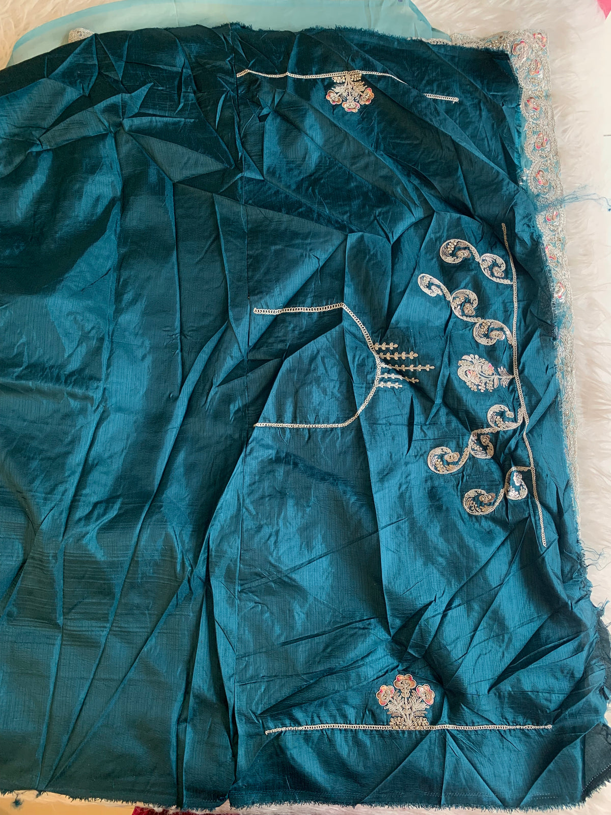 Tissue Saree with Dori, Stone & Thread Work 5915 12
