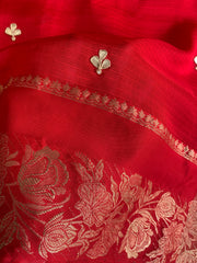 Red Kota Saree with Banarasi Weaving Border & Heavy Pallu 5907 14