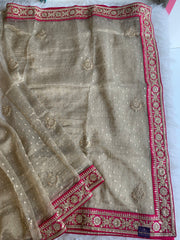 Banarasi Saree with Dori, Gota, Sequin & Pearl Work 5929 01