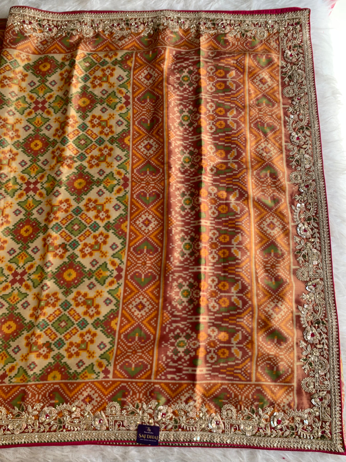 Patola Silk Saree with Dori, Sequin, Stone & Thread Work 5928 02