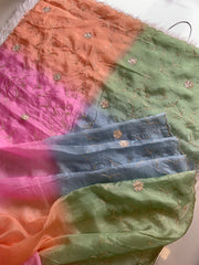 Multicolor Kora Silk Saree with Sequin, Aari & Cutdana 5919 01