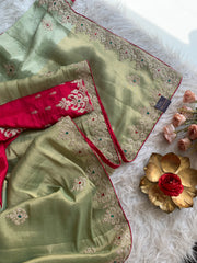Kanchi Tissue Saree with Jewel, Dori & Stone Work 5884 03