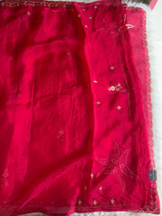Kora Silk Saree with Aari, Zardosi & Sequin Work 5919 04