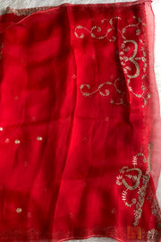 Red Organza Saree 5750 11 (PRE ORDER)