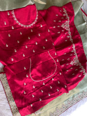Kanchi Tissue Saree with Jewel, Dori & Stone Work 5884 03