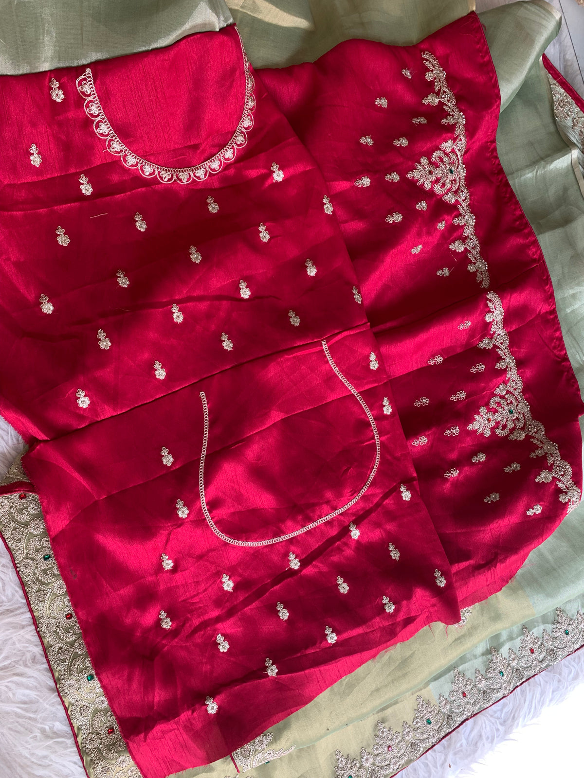 Kanchi Tissue Saree with Jewel, Dori & Stone Work 5884 03