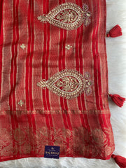 Red Kota Saree with Banarasi Weaving Border & Heavy Pallu 5907 14