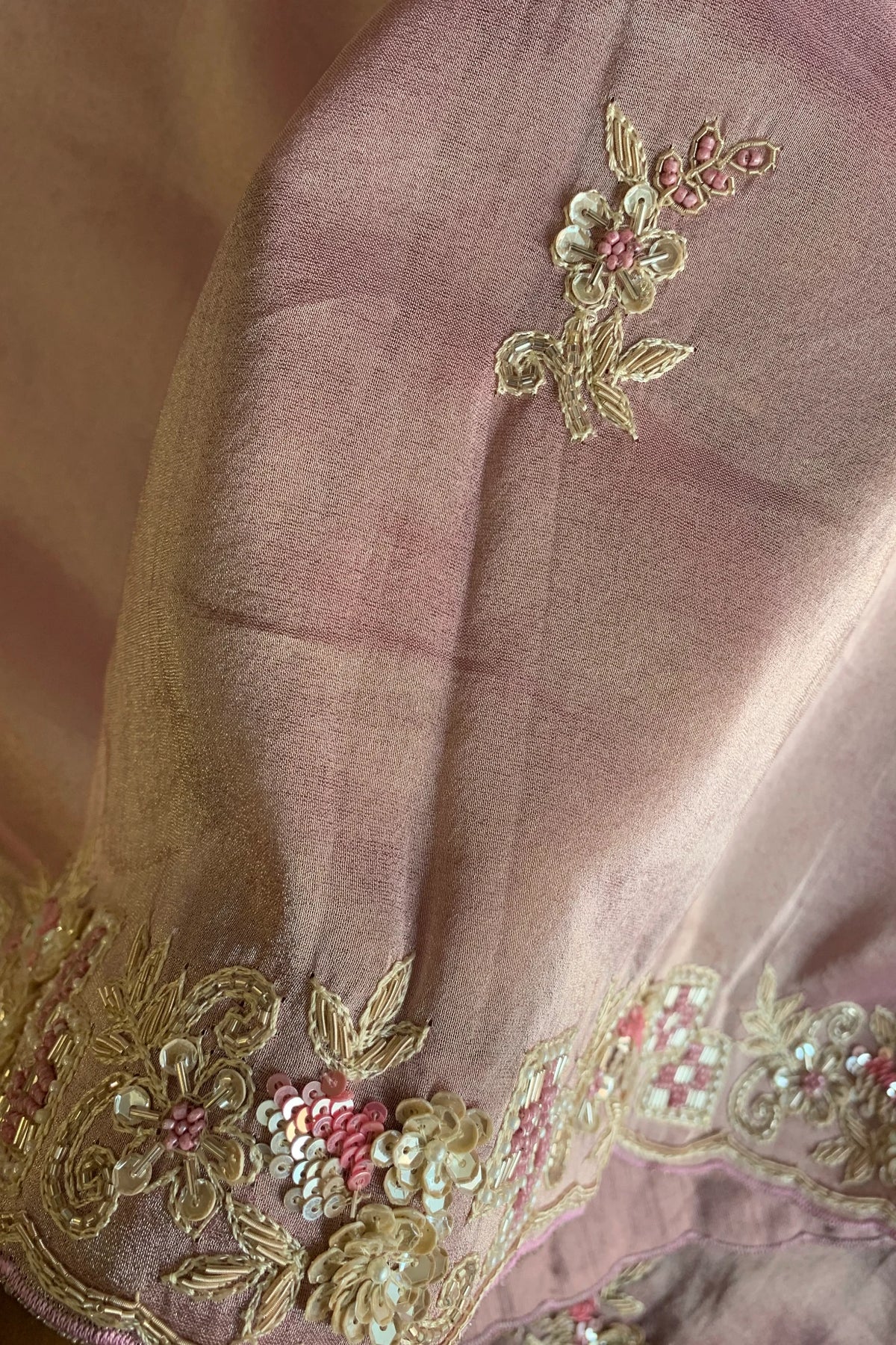Peach Aari Thari Tissue Saree 5760 01