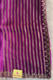 Purple Embellished Russian Silk Saree 5654 02