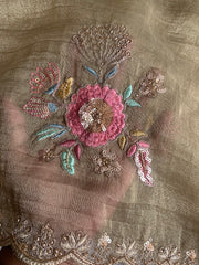 Crush Tissue Saree with Sequin, Cutdana & Floral Work 5918 04