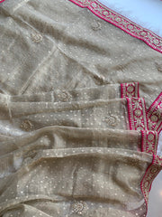 Banarasi Saree with Dori, Gota, Sequin & Pearl Work 5929 01