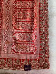 Red Karwa Chauth Kanchipuram Silk Saree 5875 05