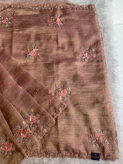 Crush Tissue Saree with Sequin, Cutdana & Floral Work 5918 04