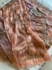 Shaded Organza Saree with Dori, Aari & Stone Work 5923 06