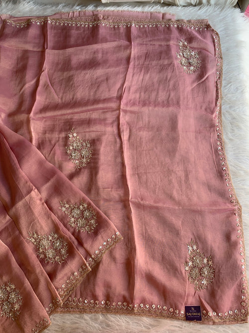 Pink Tissue Silk Saree 5891 11