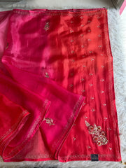 Pink Shaded Kora Silk Saree 5919 09