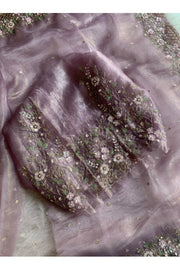 Light Lavender Crush Organza Saree 5759 06